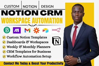 setup notion crm template workspace automation dashboard planner expert VA