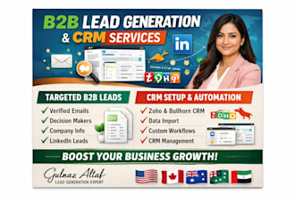 do b2b email list building and CRM setup in zoho CRM or bullhorn