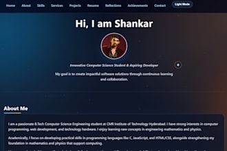 build a modern personal or student portfolio website