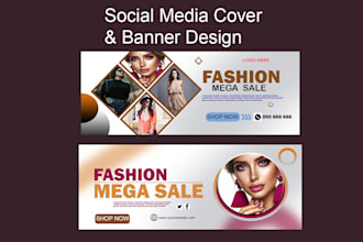design professional facebook cover, you tube banner, and linkedin banner