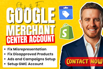 fix google merchant center suspension, product feed and shopping ads setup