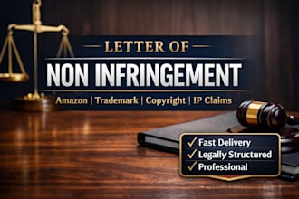 draft a letter of non infringement for IP, trademark or copyright disputes