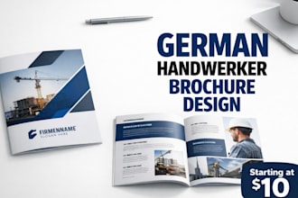 design a professional german handwerker brochure or flyer
