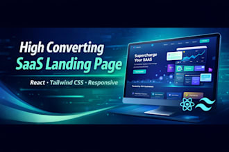 create modern saas landing page in react