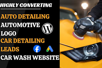 generate auto detailing car detailing leads automotive logo car wash website