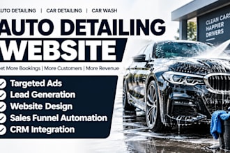 generate auto detailing car detailing leads automotive logo car wash website
