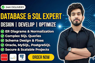do sql database design, erd, queries, projects in oracle mysql postgresql