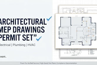 draft architectural, mep and electrical permit drawings in autocad