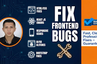 fix HTML, CSS, bootstrap, and react js frontend bugs