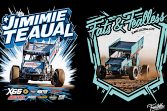 design modern racing car logo for t shirt brand and motorsport business
