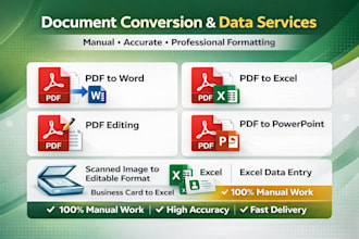 convert PDF to excel, typing and scan pdf to word
