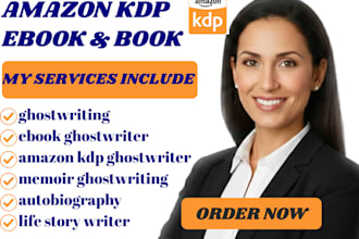ebook ghostwriting, non friction for amazon kdp memior autobiography life story