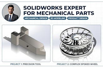 design 3d mechanical parts using solidworks as an expert