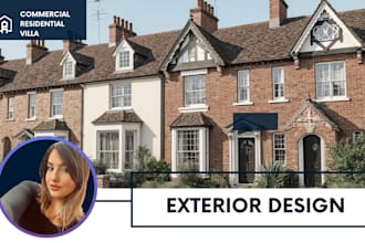 create professional 3d exterior rendering and facade design for your house