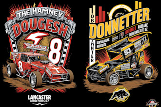design modern racing car logo and custom t shirt design for your brand
