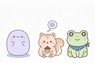 create kawaii cartoon mascot cute logo design for your brand