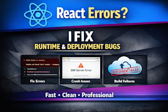 debug and fix react runtime and deployment errors