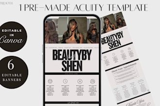 provide premade acuity scheduling templates editable in canva