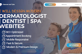 design dermatologist, dentist website with booking