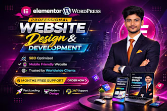 build design responsive wordpress website using elementor
