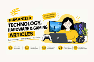 write humanized technology hardware and gaming articles