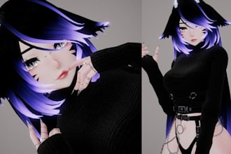 create custom vr chat avatar, furry avatr, fursona, vrchat avatr, vr character