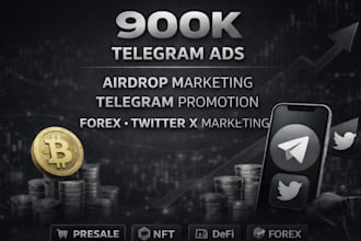 900k telegram ads airdrop marketing telegram promotion forex twitter x marketing