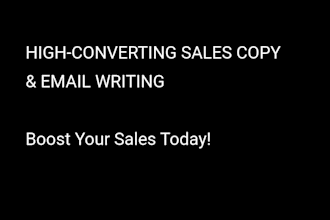 write high converting sales copy and email marketing copy