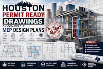 apply houston permit ready drawing on commercial mep design plans