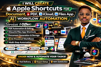 create apple shortcuts for document,PDF,icloud, files app ai workflow automation