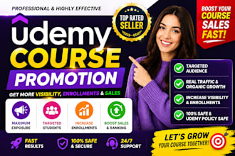 do udemy course promotion, udemy course enrollments, udemy course marketing