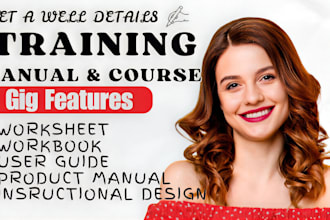 create instructional training manual, training course, user guide, workbook, PPT