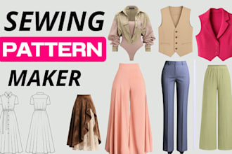create clothing sawing pattern with grading in dxf and ready PDF for production