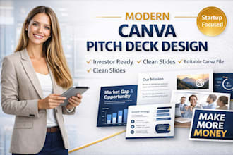 design professional canva presentation, pitch deck and business slides