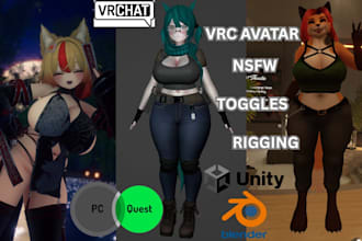 custom vrchat avatar, 3d vrchat vrc avatar, nsfw furry vr character avatar