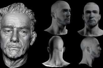 custom 3d head 3d bust 3d face stl 3d sculpture figurine potrait 3d head figure