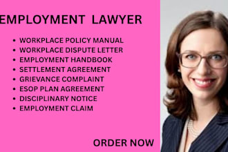 handle employment conflicts and draft policies, handbooks, esop plans and claims