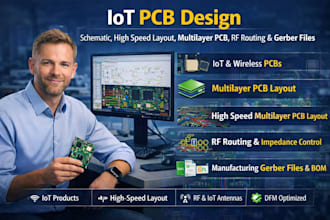 iot pcb design schematic high speed layout, multilayer pcb rf routing and gerber