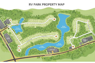illustrate plot, plat, rv parking, site, property map design