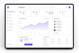 build  client portal  dashboard login and stripe subscriptions