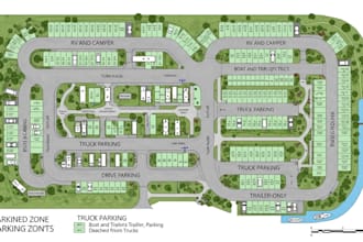 design rv, camper, boat, truck, and trailer parking layout plans