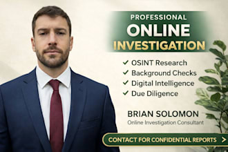 conduct professional online investigation, osint research and background checks