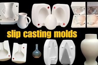 slip casting molds, silicone, resin molds for 3d printing and manufacturing