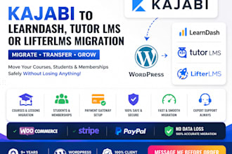 migrate your courses from kajabi to learndash tutor lms or lifterlms