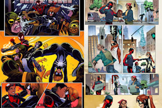 do superhero character manga cover page illustration superhero comic book page