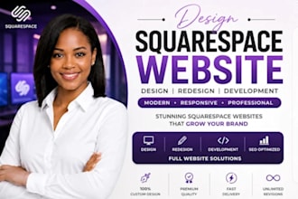 design square space landing page full website or redesign your square space