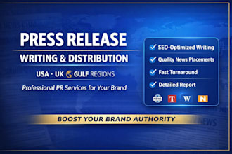 write and distribute USA UK press release PR for your niche to top news sites