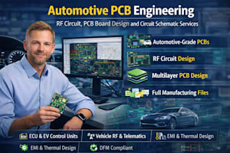 automotive pcb engineering, rf circuit, pcb board design and circuit schematic