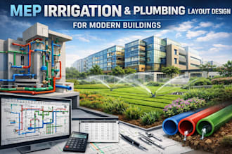 draft accurate mep irrigation water supply and plumbing layout with calculations