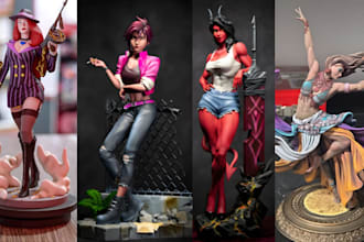 3d print and paint custom anime figure, action figure, bust statue miniature stl